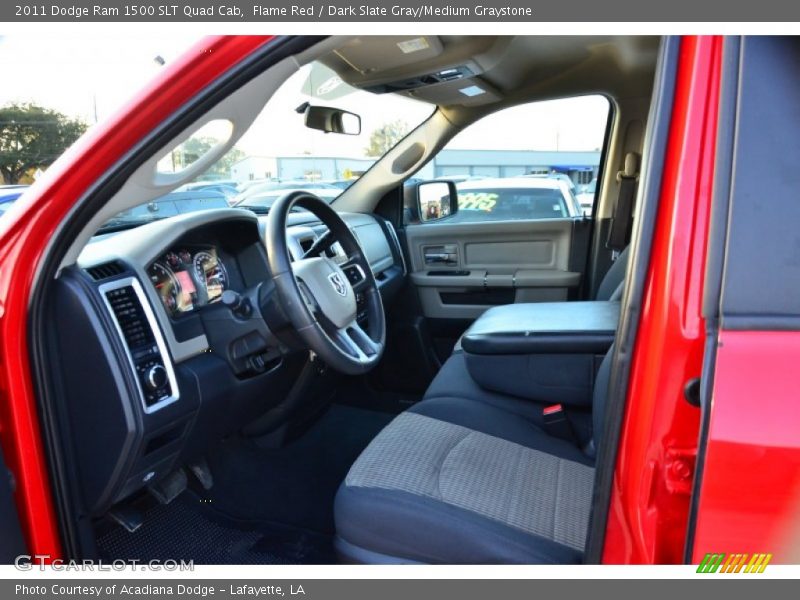 Flame Red / Dark Slate Gray/Medium Graystone 2011 Dodge Ram 1500 SLT Quad Cab
