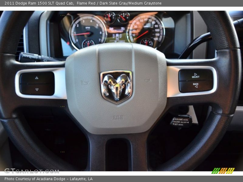 Flame Red / Dark Slate Gray/Medium Graystone 2011 Dodge Ram 1500 SLT Quad Cab