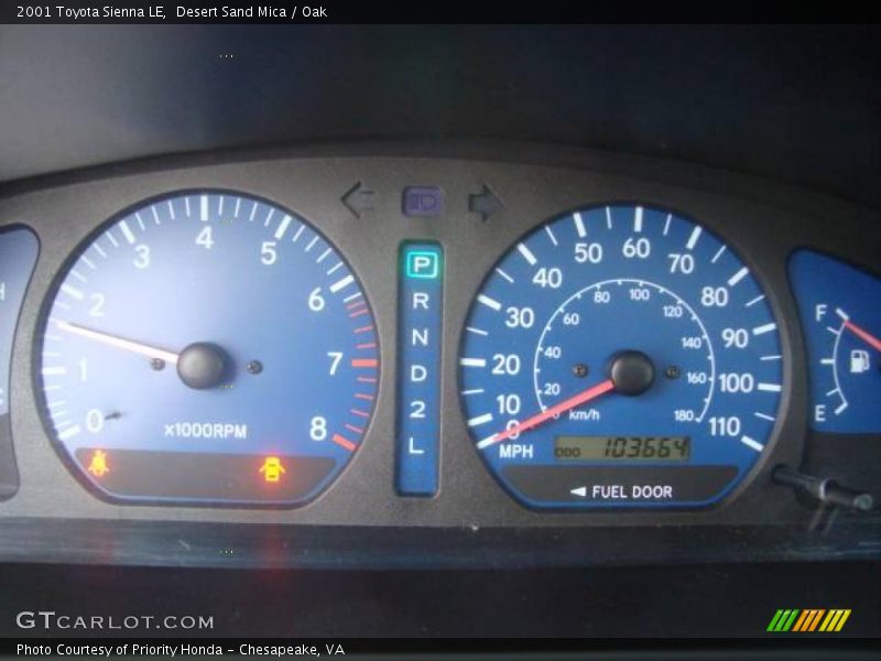 Desert Sand Mica / Oak 2001 Toyota Sienna LE