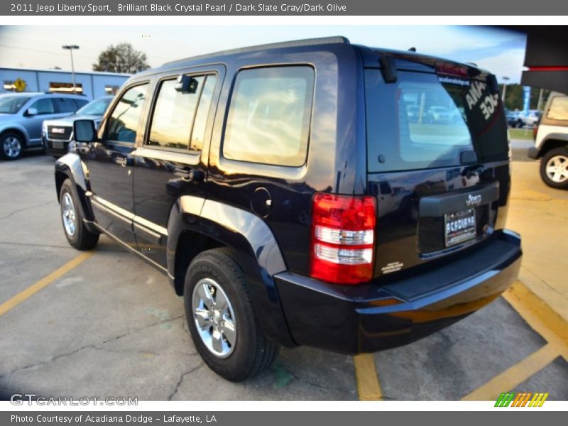Brilliant Black Crystal Pearl / Dark Slate Gray/Dark Olive 2011 Jeep Liberty Sport