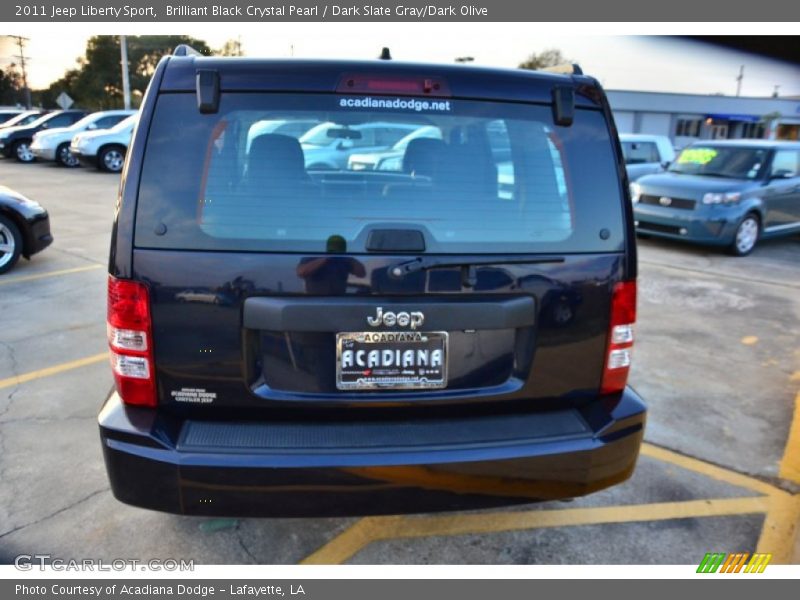 Brilliant Black Crystal Pearl / Dark Slate Gray/Dark Olive 2011 Jeep Liberty Sport