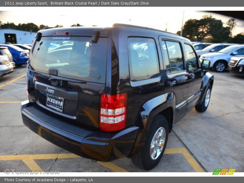 Brilliant Black Crystal Pearl / Dark Slate Gray/Dark Olive 2011 Jeep Liberty Sport