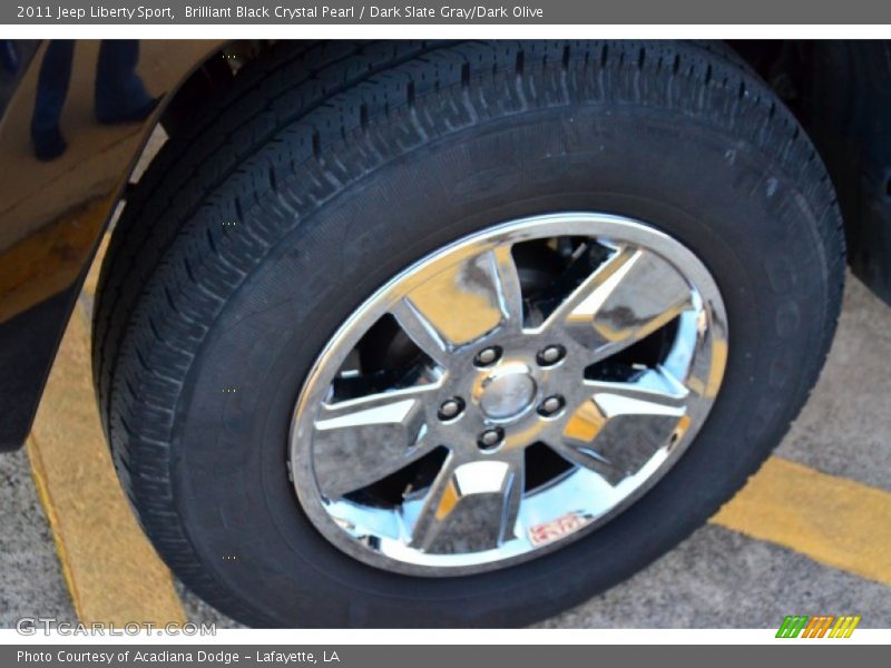 Brilliant Black Crystal Pearl / Dark Slate Gray/Dark Olive 2011 Jeep Liberty Sport