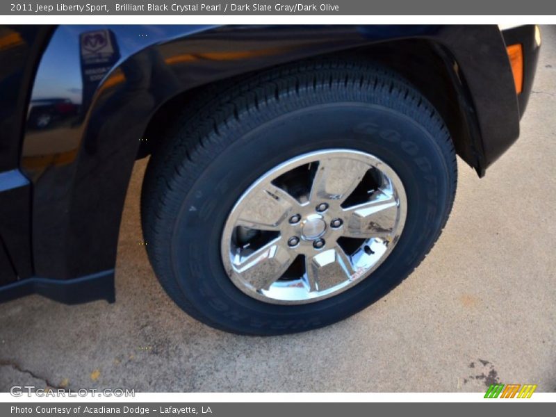 Brilliant Black Crystal Pearl / Dark Slate Gray/Dark Olive 2011 Jeep Liberty Sport