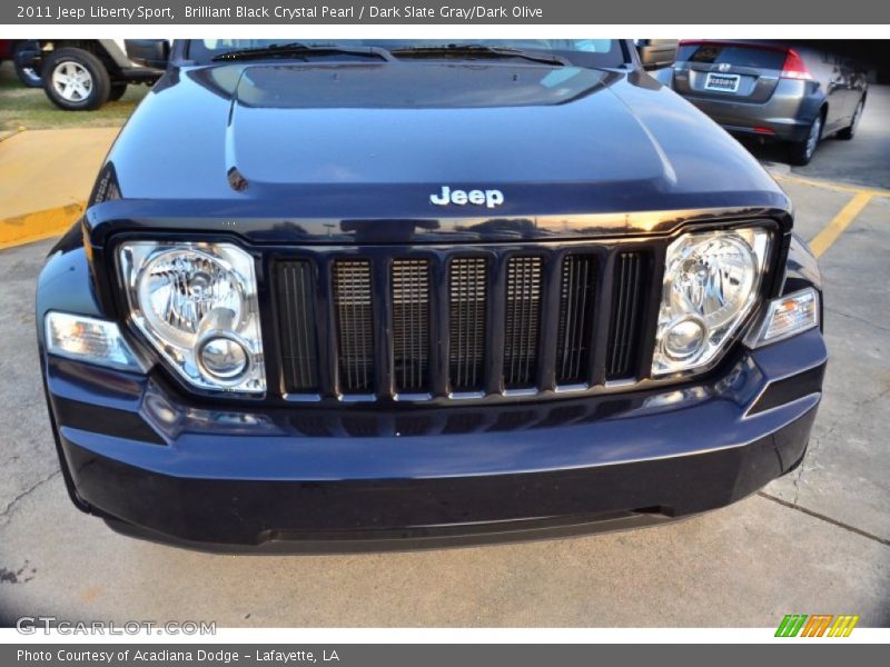 Brilliant Black Crystal Pearl / Dark Slate Gray/Dark Olive 2011 Jeep Liberty Sport