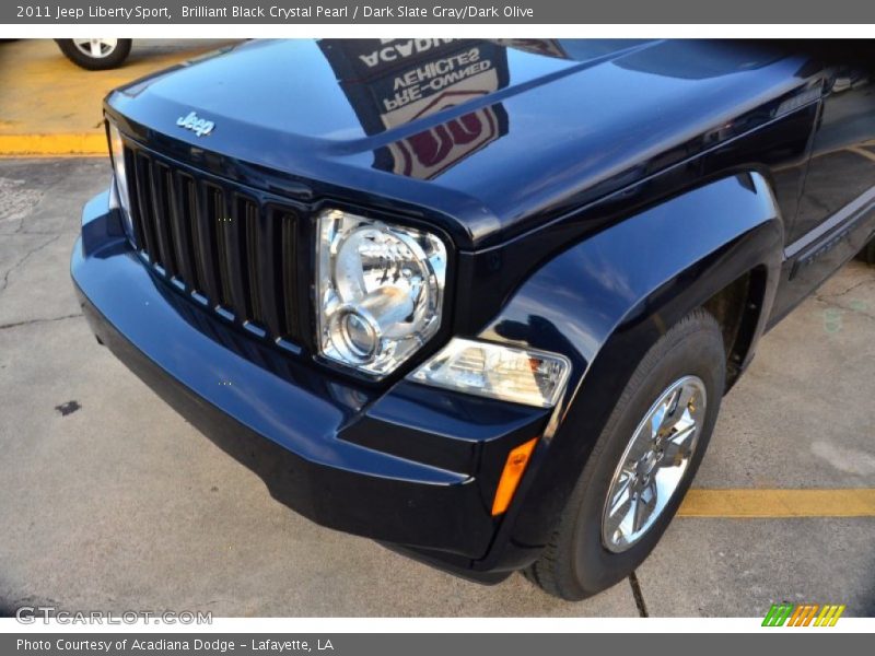 Brilliant Black Crystal Pearl / Dark Slate Gray/Dark Olive 2011 Jeep Liberty Sport