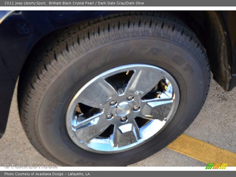 Brilliant Black Crystal Pearl / Dark Slate Gray/Dark Olive 2011 Jeep Liberty Sport