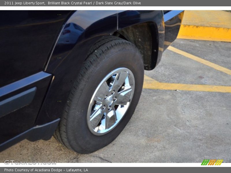 Brilliant Black Crystal Pearl / Dark Slate Gray/Dark Olive 2011 Jeep Liberty Sport