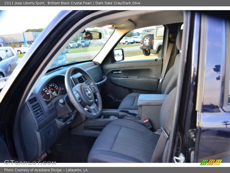 Brilliant Black Crystal Pearl / Dark Slate Gray/Dark Olive 2011 Jeep Liberty Sport