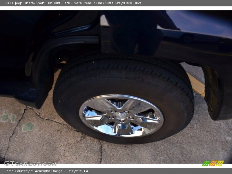 Brilliant Black Crystal Pearl / Dark Slate Gray/Dark Olive 2011 Jeep Liberty Sport