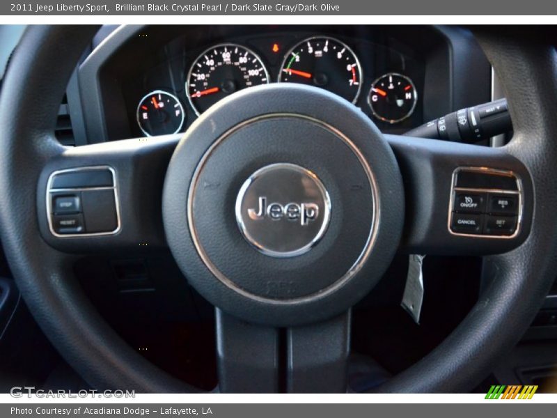 Brilliant Black Crystal Pearl / Dark Slate Gray/Dark Olive 2011 Jeep Liberty Sport