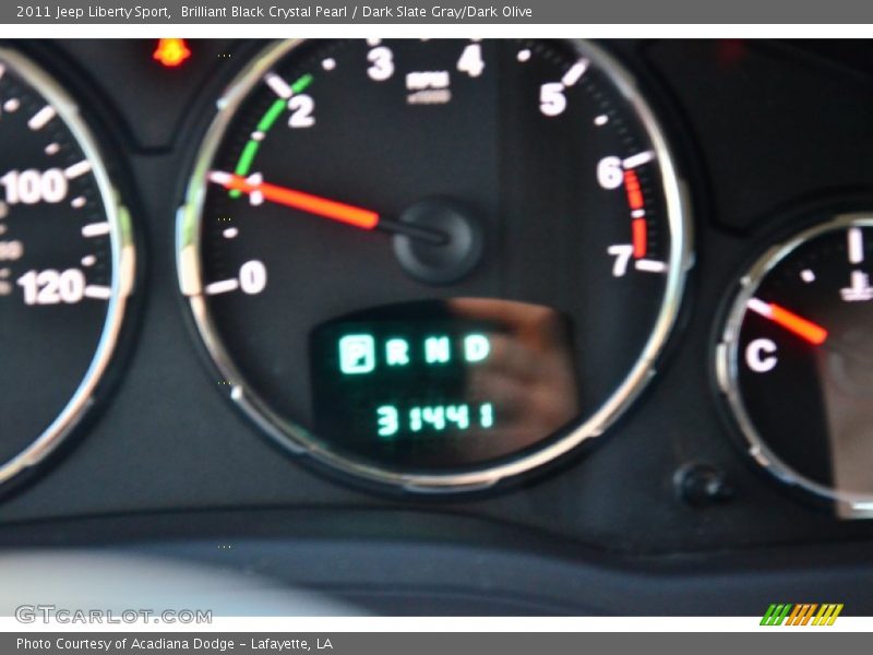 Brilliant Black Crystal Pearl / Dark Slate Gray/Dark Olive 2011 Jeep Liberty Sport