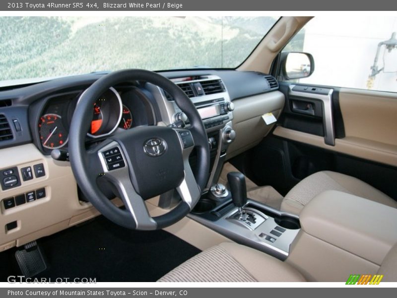 Blizzard White Pearl / Beige 2013 Toyota 4Runner SR5 4x4
