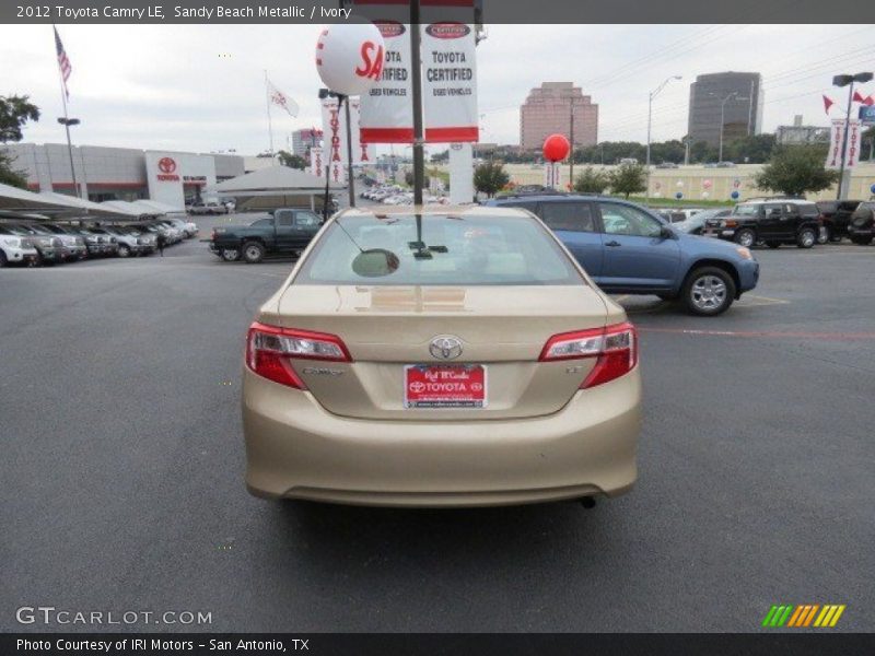 Sandy Beach Metallic / Ivory 2012 Toyota Camry LE