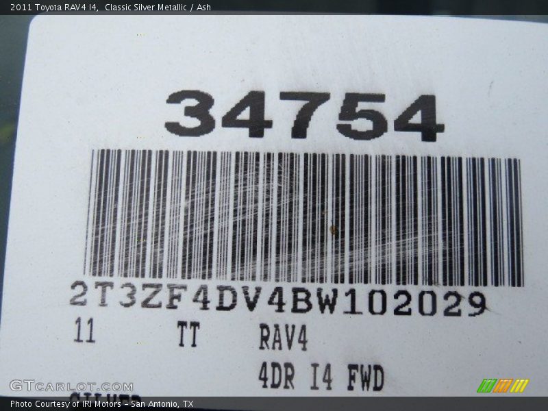 Classic Silver Metallic / Ash 2011 Toyota RAV4 I4