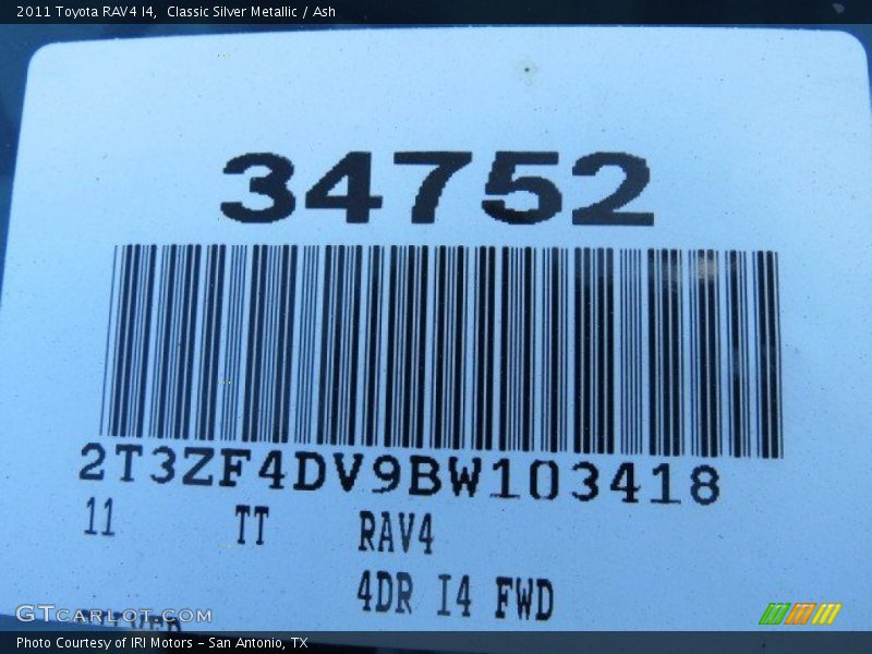 Classic Silver Metallic / Ash 2011 Toyota RAV4 I4
