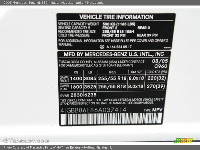 Alabaster White / Macadamia 2006 Mercedes-Benz ML 350 4Matic