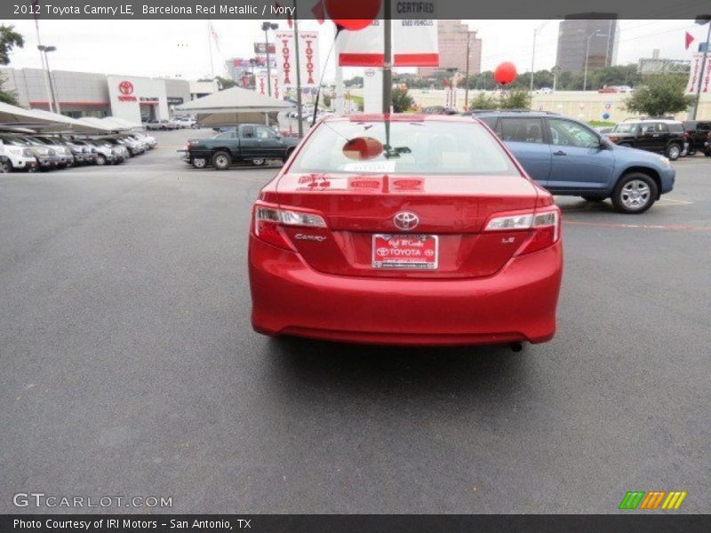 Barcelona Red Metallic / Ivory 2012 Toyota Camry LE