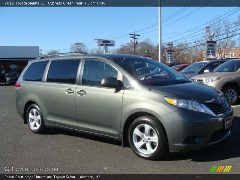 Cypress Green Pearl / Light Gray 2012 Toyota Sienna LE