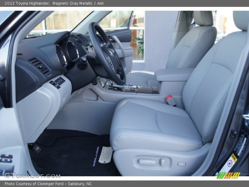 Front Seat of 2013 Highlander 