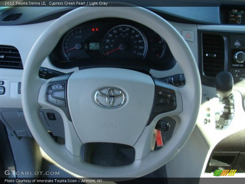 Cypress Green Pearl / Light Gray 2012 Toyota Sienna LE