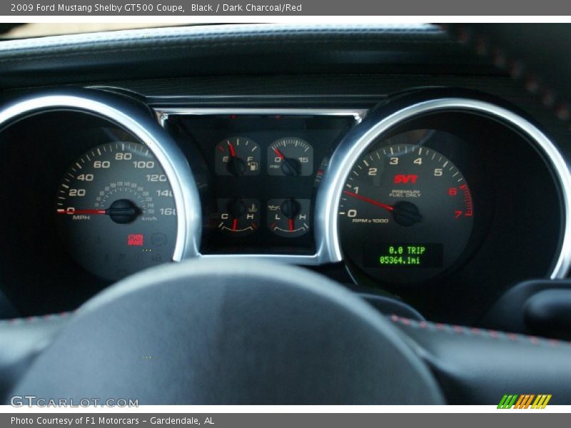 Black / Dark Charcoal/Red 2009 Ford Mustang Shelby GT500 Coupe