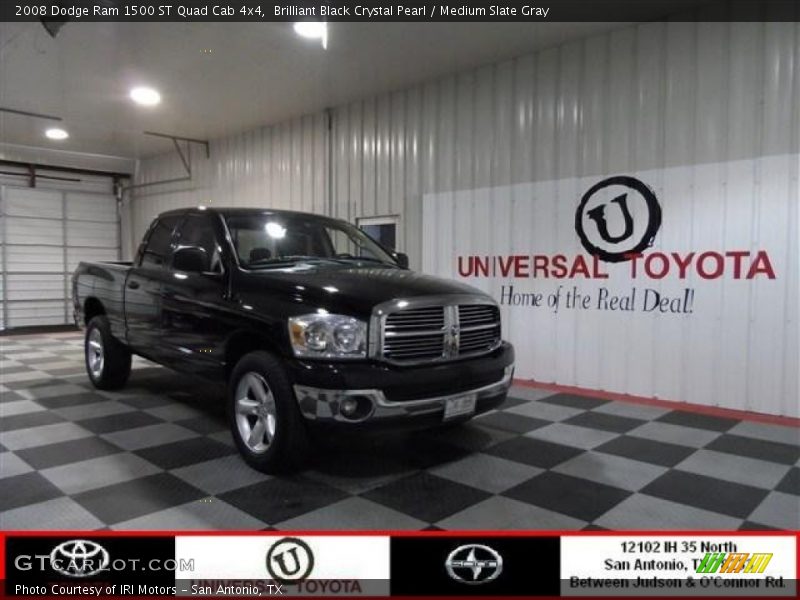Brilliant Black Crystal Pearl / Medium Slate Gray 2008 Dodge Ram 1500 ST Quad Cab 4x4