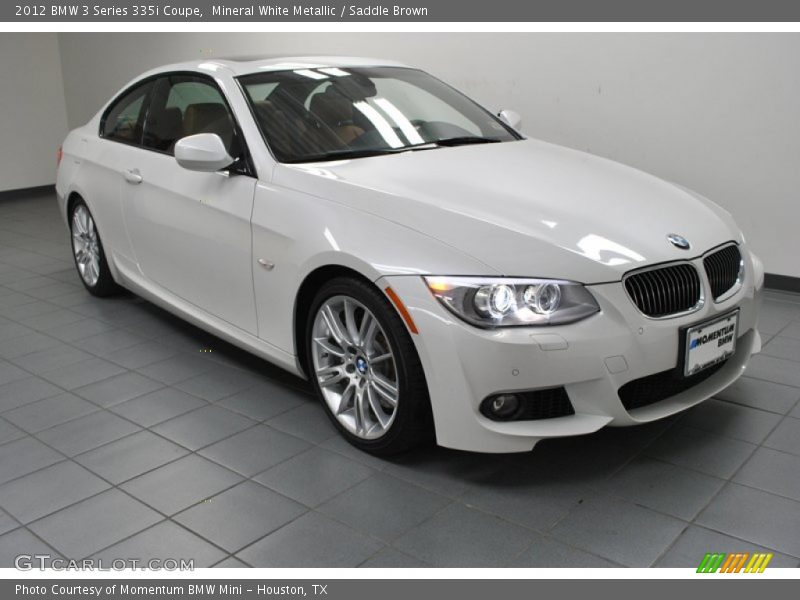 Mineral White Metallic / Saddle Brown 2012 BMW 3 Series 335i Coupe