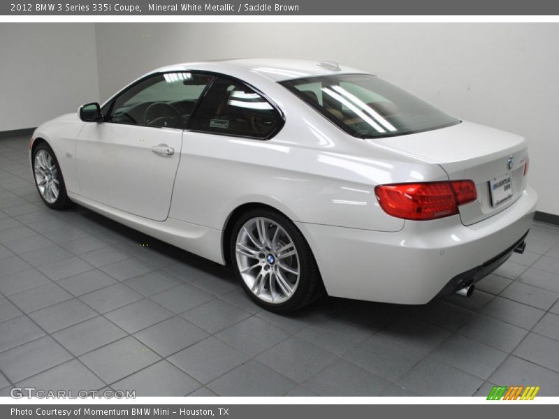 Mineral White Metallic / Saddle Brown 2012 BMW 3 Series 335i Coupe