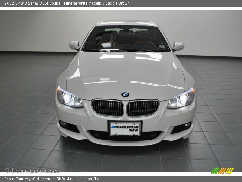 Mineral White Metallic / Saddle Brown 2012 BMW 3 Series 335i Coupe
