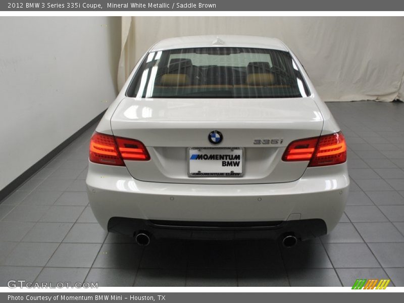 Mineral White Metallic / Saddle Brown 2012 BMW 3 Series 335i Coupe