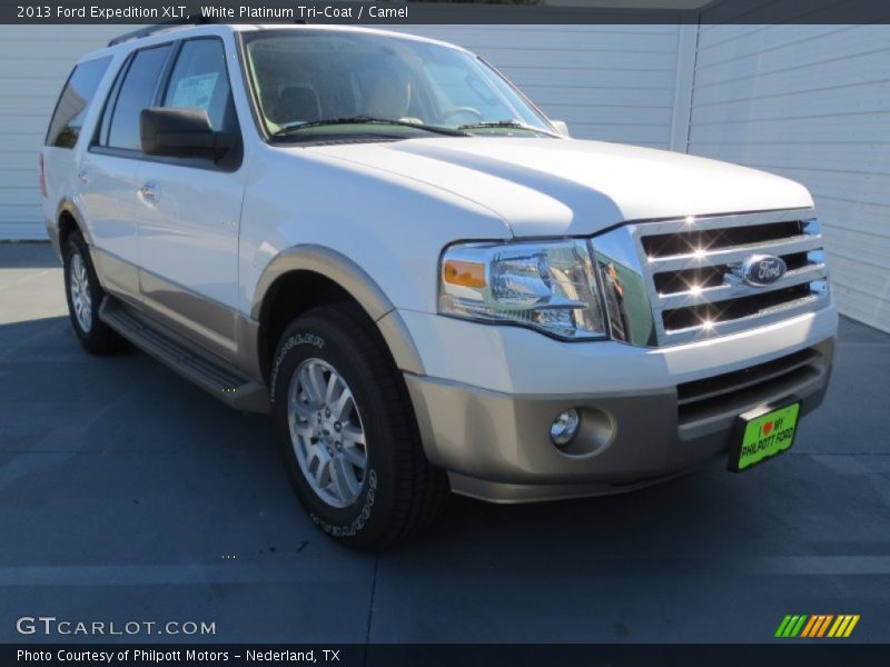 White Platinum Tri-Coat / Camel 2013 Ford Expedition XLT