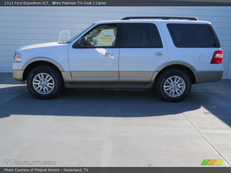 White Platinum Tri-Coat / Camel 2013 Ford Expedition XLT