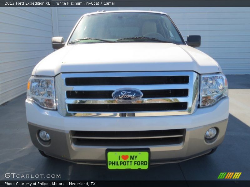 White Platinum Tri-Coat / Camel 2013 Ford Expedition XLT