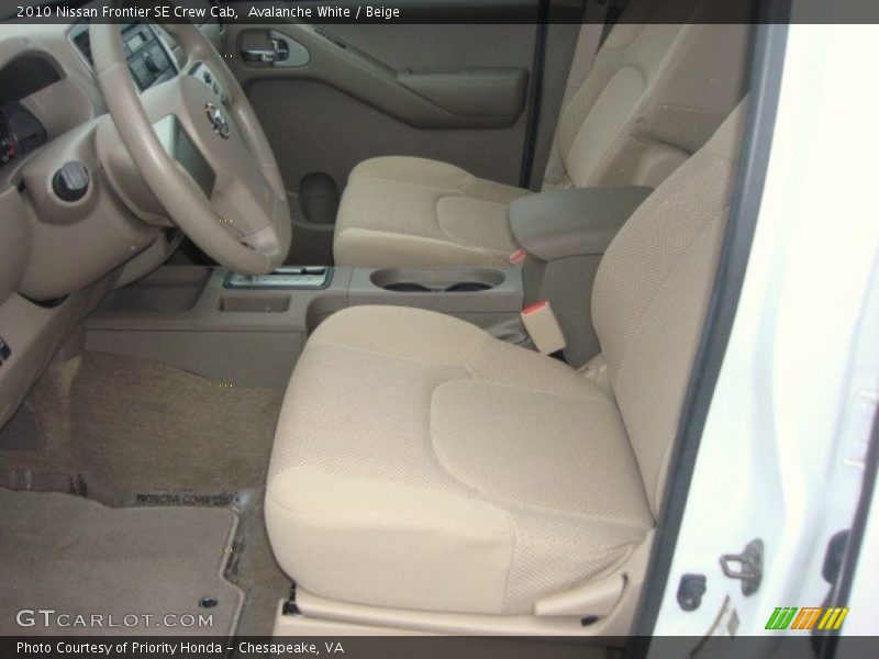 Avalanche White / Beige 2010 Nissan Frontier SE Crew Cab