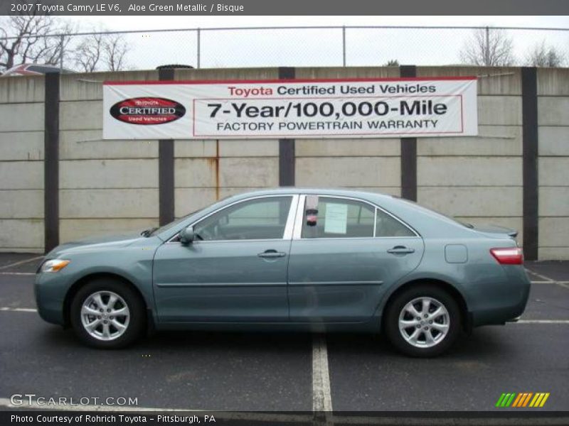Aloe Green Metallic / Bisque 2007 Toyota Camry LE V6