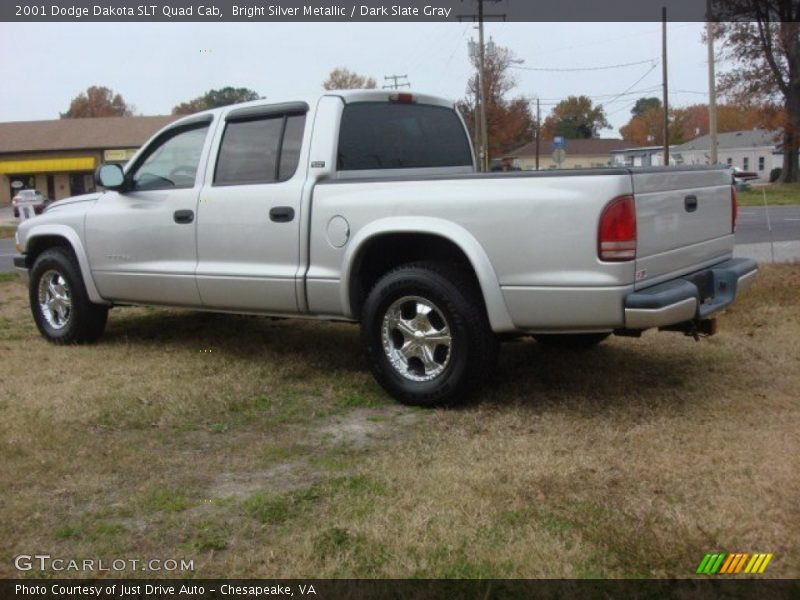 Bright Silver Metallic / Dark Slate Gray 2001 Dodge Dakota SLT Quad Cab