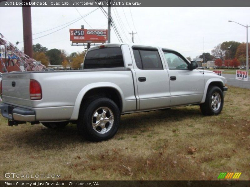 Bright Silver Metallic / Dark Slate Gray 2001 Dodge Dakota SLT Quad Cab