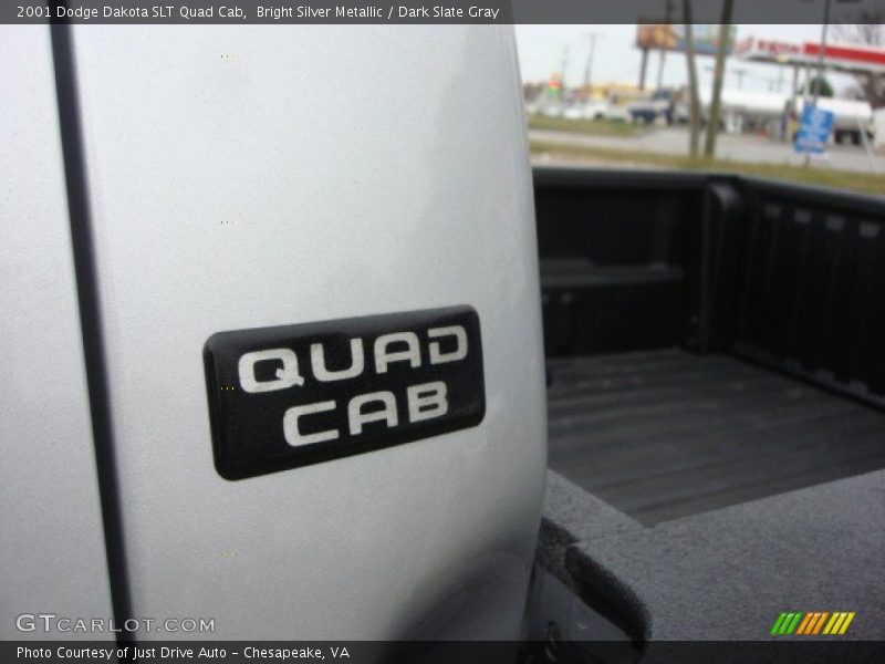 Bright Silver Metallic / Dark Slate Gray 2001 Dodge Dakota SLT Quad Cab