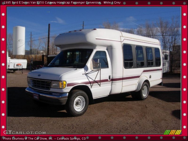 White / Grey 1995 Ford E Series Van E350 Cutaway Handicap Passenger Conversion