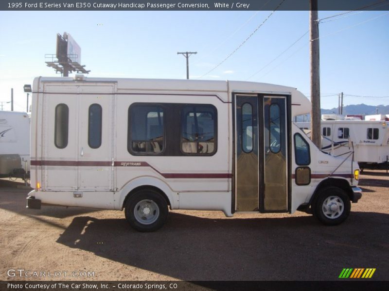 White / Grey 1995 Ford E Series Van E350 Cutaway Handicap Passenger Conversion