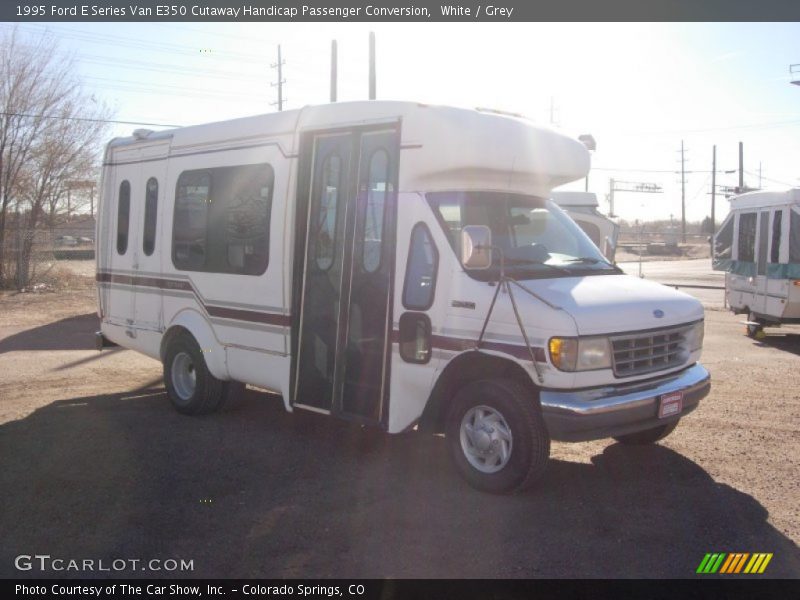 White / Grey 1995 Ford E Series Van E350 Cutaway Handicap Passenger Conversion