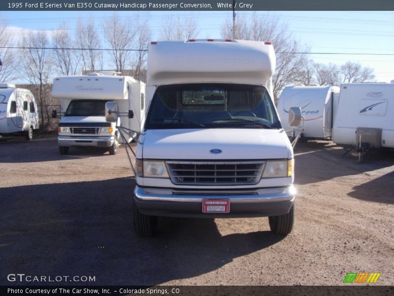 White / Grey 1995 Ford E Series Van E350 Cutaway Handicap Passenger Conversion