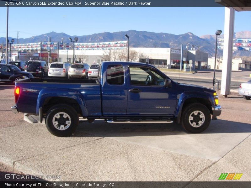 Superior Blue Metallic / Dark Pewter 2005 GMC Canyon SLE Extended Cab 4x4