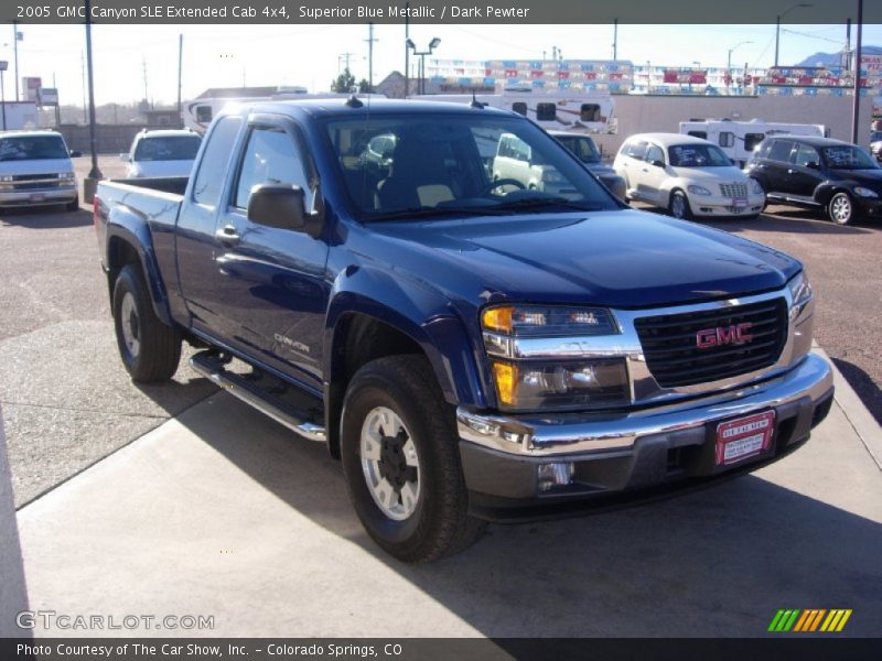 Superior Blue Metallic / Dark Pewter 2005 GMC Canyon SLE Extended Cab 4x4