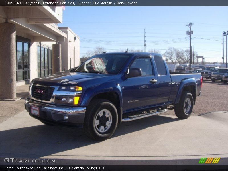 Superior Blue Metallic / Dark Pewter 2005 GMC Canyon SLE Extended Cab 4x4