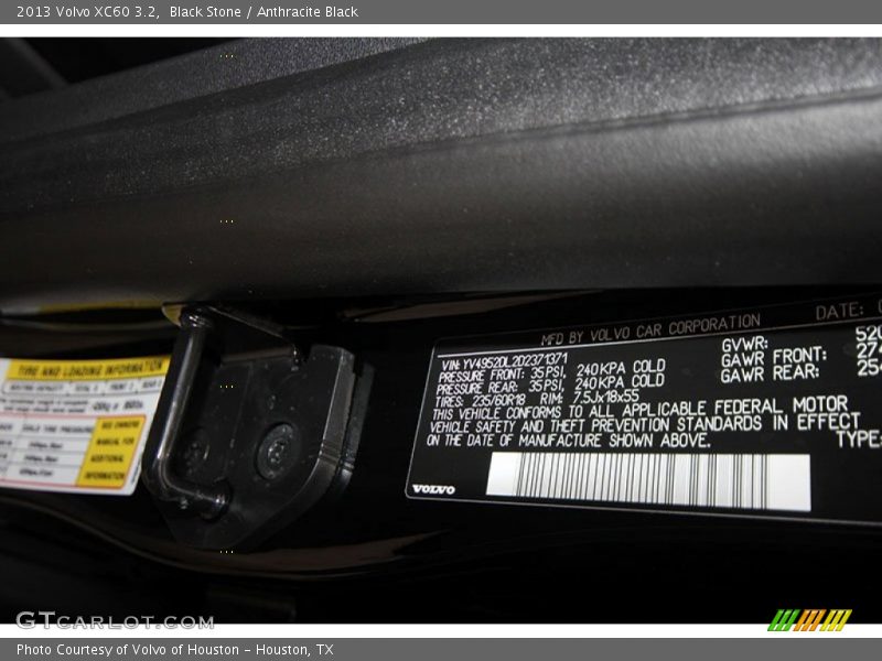Black Stone / Anthracite Black 2013 Volvo XC60 3.2