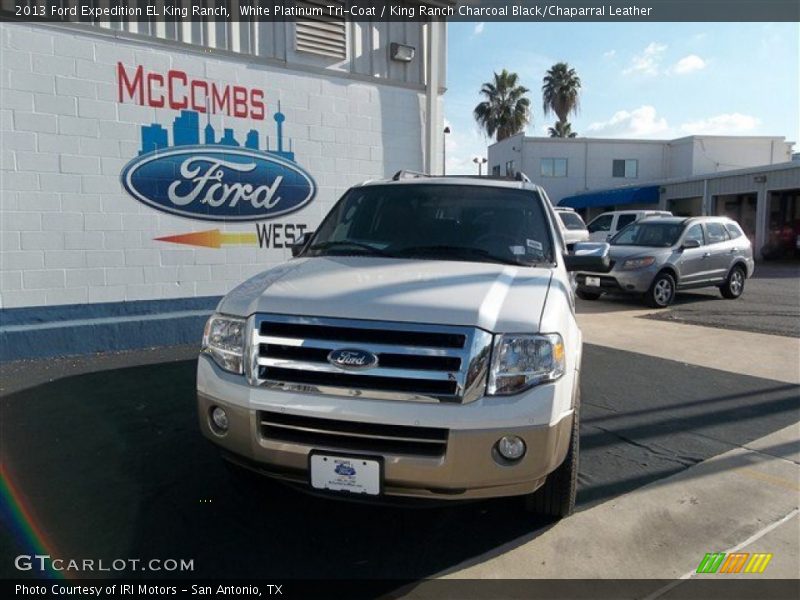 White Platinum Tri-Coat / King Ranch Charcoal Black/Chaparral Leather 2013 Ford Expedition EL King Ranch