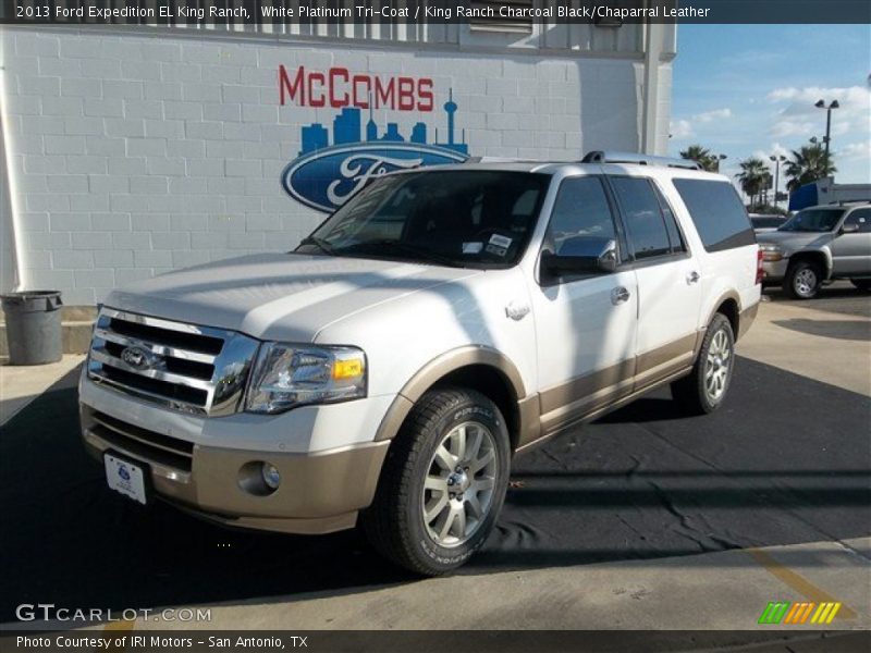White Platinum Tri-Coat / King Ranch Charcoal Black/Chaparral Leather 2013 Ford Expedition EL King Ranch