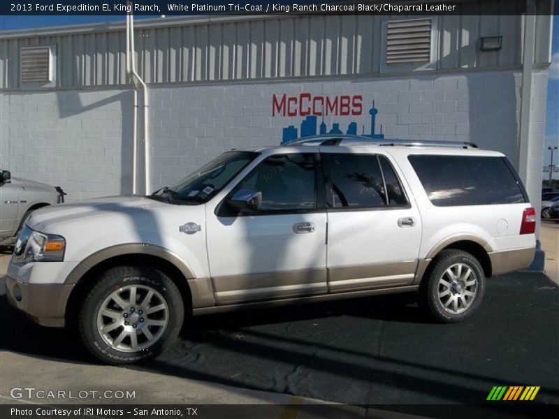 White Platinum Tri-Coat / King Ranch Charcoal Black/Chaparral Leather 2013 Ford Expedition EL King Ranch